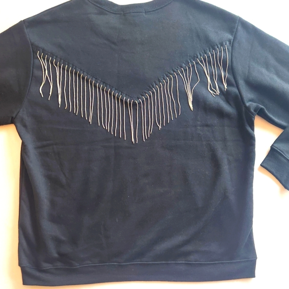 🏷️VINYL ICONS BLONDIE SWEATSHIRT METAL FRINGE XL - Picture 5 of 9